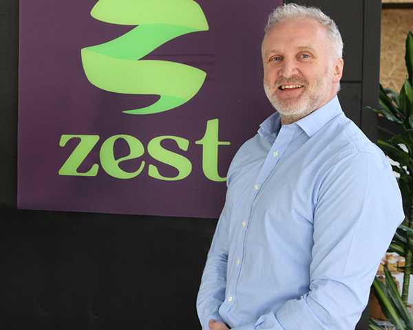 Steve Morgan presenting Zest new branding at the launch of the design.shed